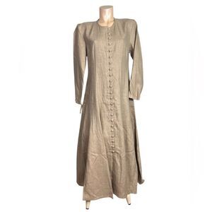 NWT Maria Maruschka Sweden 100% Heavy Natural Linen Maxi Dress Lagenlook Medium